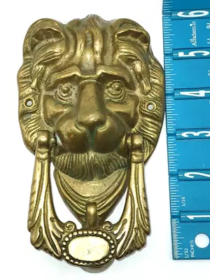 Vintage Brass Lions Head Door Knocker Nice Patina • $49.95