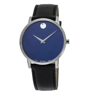 Brand New Movado Men’s Museum Classic Blue Dial Leather Strap Watch 0607313 • $289