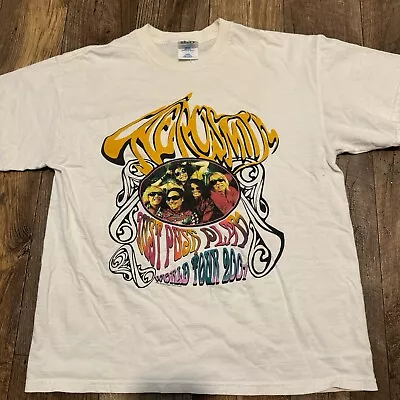 VINTAGE AEROSMITH Just Push Play 2001 Tour T-Shirt Size L Rare Concert White • $40