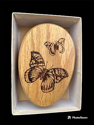 Vintage Magic Marble Towel Holder Wooden Butterfly Laura Woods Wall Butterflies  • $19