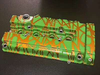 Honda B16 B18 Vtec Custom Painted Valve Cover Green And Gold Jdm Drip Acura • $285