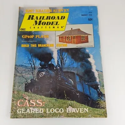 Railroad Model Craftsman Magazine Aug 1972 GP40P Plans Branchline Station • $4.99