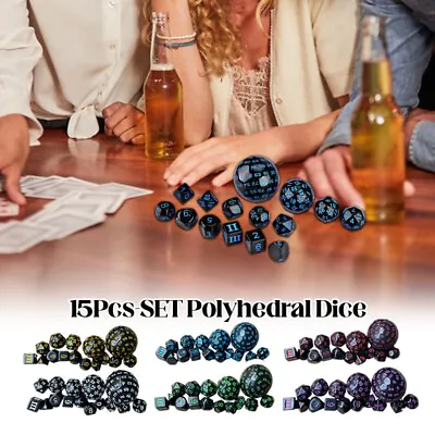 15Pcs D3-D100 Acrylic Dice Sets Polyhedral Dices Set For Board Game Accessories • $22.98