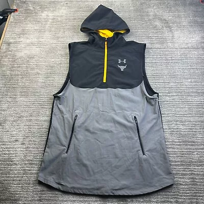 Under Armour UA Project Rock Vanish Sleeveless Threadborne 1/4 Zip Hoodie Large • $35