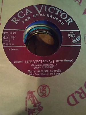 Marian Anderson Liebespotschaft/Ave Maria ~ 1951 RCA Victor 45 +sleeve ~red Wax • $3.77