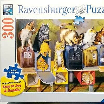 Cat's Got Mail Ravensburger 300 Piece Large Format Puzzle Pets Animals Kitten • $10