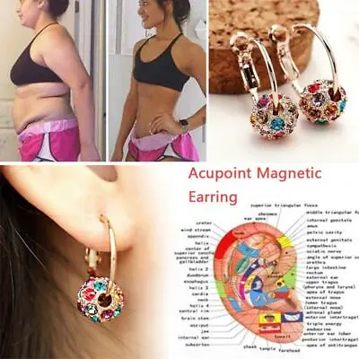 1 Pair Magnetic Therapy Weight Loss Earrings Slim Ear Studs Patch Health Jewelry • $2.99