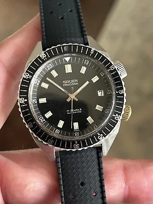 Sharp Vintage 1969 GRUEN Precision 17 Jewels Automatic Diver With Locking Bezel • $795