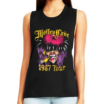 Motley Crue Girls Tour 1987 Womens Tank Top Airbrush Cartoon Metal Rock Band • $31.50