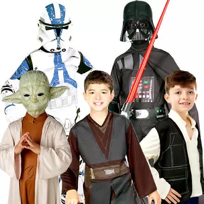 Star Wars Boys Fancy Dress Halloween Kids Costume Dress Up Ages 345678910 • £13.99