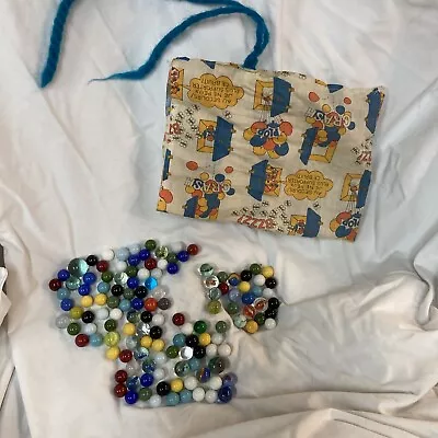 Vintage Marble Pouch / Bag With Marbles • $20