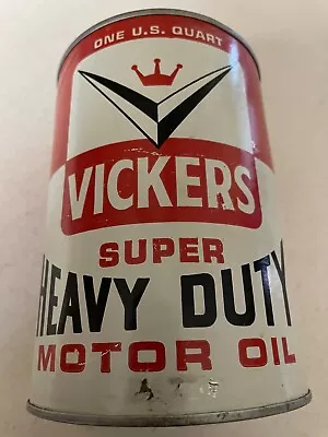 Vintage Vickers Motor Oil Can Wichita Kansas KS Composite Good  • $13.50