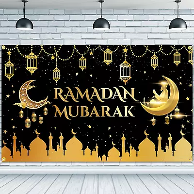 Ramadan Mubarak Backdrop Banner 71 X 43 Inch Muslim Ramadan Background Banner La • $16.99