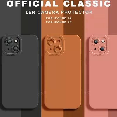 $8.99 • Buy Silicone Case For IPhone 13 12 11 Pro Max XS MAX X XR 7 8 Plus SE Lens Cover