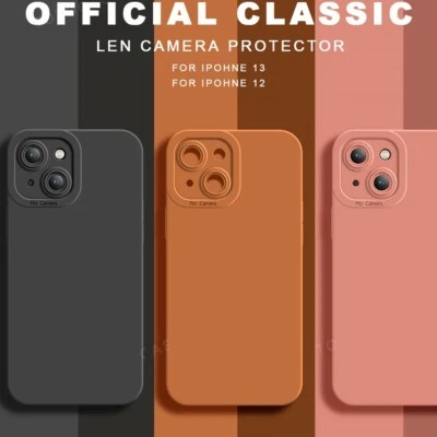 $8.99 • Buy Silicone Case For IPhone 13 12 11 Pro Max XS MAX X XR 7 8 Plus SE Lens Cover