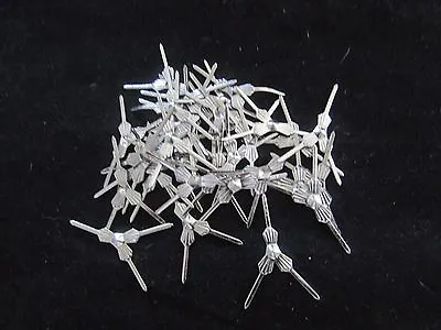 50 33 Mm 3 PRONG SILVER/CHROME CHANDELIER PARTS LAMP BEAD CONNECTOR PINS BOWTIE • $9.97