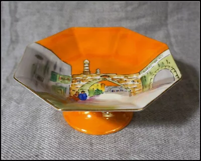Art Deco Noritake Pedastal Bowl With Near Orient Design And Gold Trim #N887 • $29.99