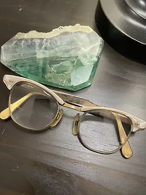 Antique Vintage US Optical Eyeglasses 10KT Gold Plated Frame Cat Eye Womens • $19
