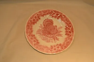 Queens Myott Factory Archive Illustrations Thanksgiving Salad Plate 8  Pink • $11.99