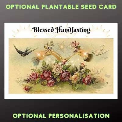 Blessed Handfasting Card Seeded Personalise Option Pagan Spiritual Wicca Wedding • £2.99