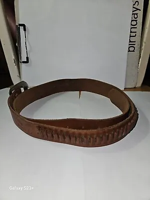 Leather Gun Belt Hunter 27-125 M Brown Leather Ammo Belt Size 40in  • $49.99