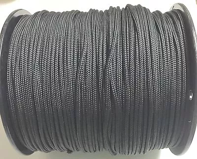 Solid Braid Nylon Rope 3/16  X1000' Black Color .Made In USA - 372810 • $140