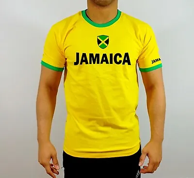 £10.99 • Buy JAMAICA Bob Marley Team Men T-shirt Football Club Rasta Country Yellow S-3XL