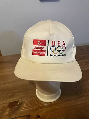 Vintage Dodge Trucks Olympics Hat USA Trucker Auto Car Mopar Sports Snapback Cap • $12