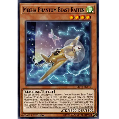 Mecha Phantom Beast Raiten - MP18-EN119 - Common - 1st Edition • $1.50