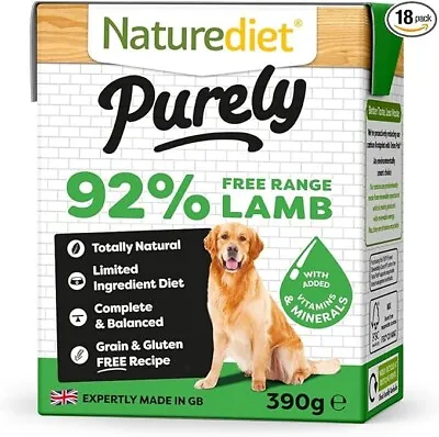 Naturediet - Purely - Complete Dog Wet Food With Lamb - 390g (Pack Of 18) • £22.57