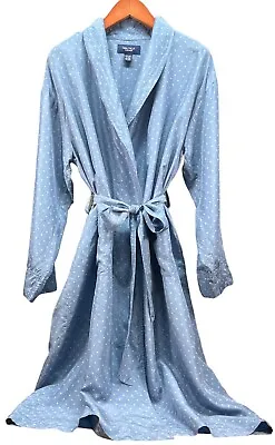 Nautica Men’s L/XL 100% Silk Tie Robe Lite Blue Long Sleeve • $71.99