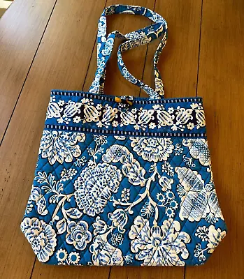 VERA BRADLEY Blue Lagoon Tote Shoulder Bag Medium Excellent • $21