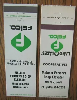 £6.64 • Buy Farm Related: Felco Malcom Farmers Co-op (iowa) 2 Diff. Matchbook Matchcovers F8