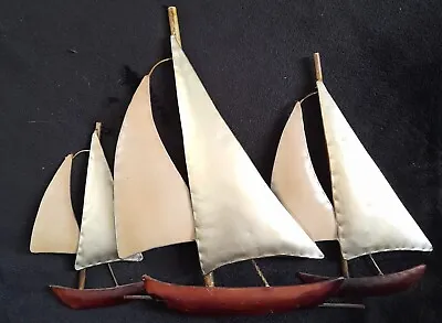 Contemporary Metal Wall Art Sailing Boats Beautifully Handcrafted Item. • £22