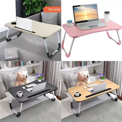 Folding Laptop Table Bed Tray Sofa Lap Portable Computer Desk Stand Breakfast UK • £10.99