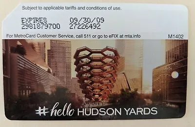 Hudson Yards NYC MetroCard- Expired Mint Condition • $4.99