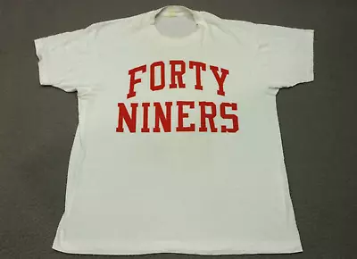 Vintage San Francisco 49ers Shirt Mens Size Large White Single Stitch • $58.88