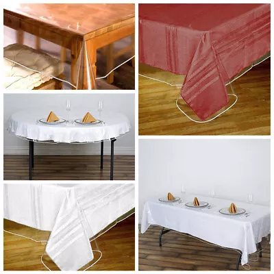 Clear Vinyl Plastic Tablecloth Protector Table Cover Table Linens Supply SALE • $17.30