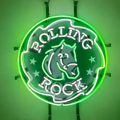 Rolling Rock Neon Sign 19 X15  Glass Beer Bar Pub Wall Deocr Artwork Gift • $140.40