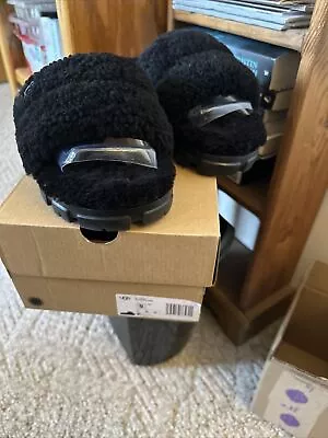 Women's Shoes UGG COQUETTE Sheepskin Slide Slippers 5125 BLACK Size 9 • $44.95