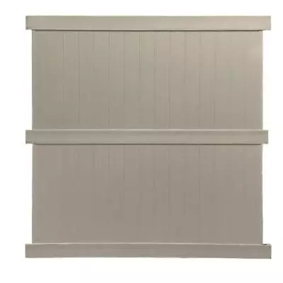 Weatherables Vinyl Privacy Fence Panel 8'x6' UV Protected Framed Flat Top Khaki • $362.94