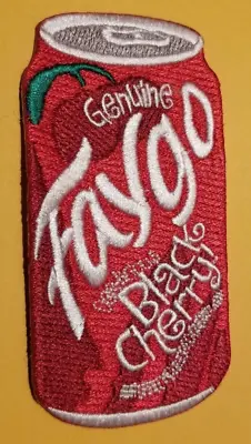 Genuine Faygo Black Cherry Soda Made Michigan Embroidered Patch Approx. 2 X3.75  • $7.62