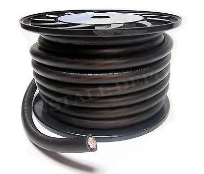 50 Ft - Premium 0 Gauge Black Power Wire Ground Cable 1/0 Awg Car Audio Wiring  • $70.08