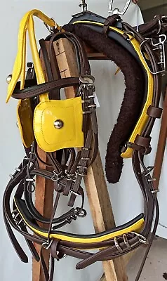 Biothane Quick Hitch Horse Harness Set Brown/ Yellow Colour • £189.99