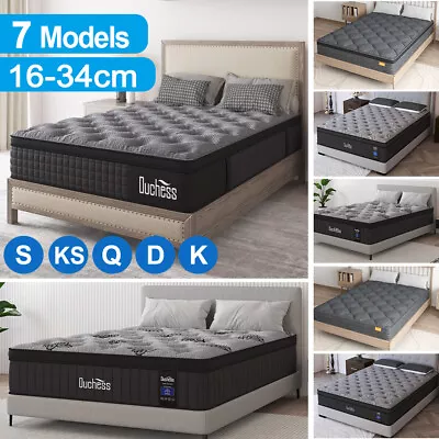 QUEEN DOUBLE KING SINGLE Mattress Bed Euro Top Pocket Spring Medium Firm Foam • $139