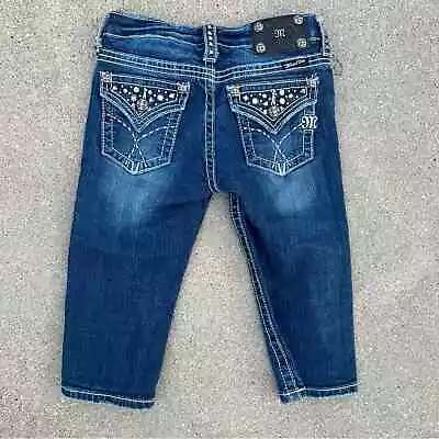 Miss Me Girls Bling Capri Jeans Flap Pocket Size 12 • $30