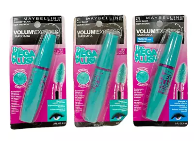 Maybelline Volume'Express The Mega Plush Mascara(0.3fl.oz/9ml)You PickLot Of 2 • $11.99