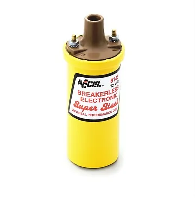 Accel Super Stock Yellow 45000 Volt 12v 12v Ignition Coil Chevy Ford Mopar Bop • $169.76