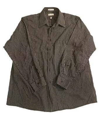 Van Heusen Fitted Long Sleeve Dress Shirt XL 34/35 Striped Cotton Blend • $12