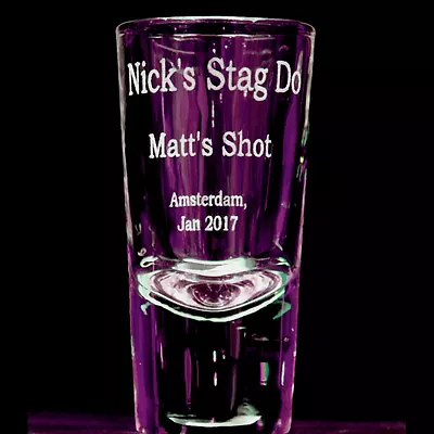 Personalised Engraved Shot Glass Wedding Stag Hen Do 18th 21st Birthday Gift • £8.95